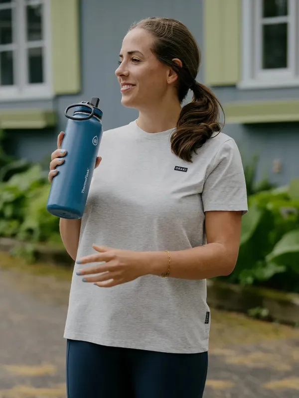 T-Shirt basic jersey fluide - Gris pâle chiné sold by Oraki