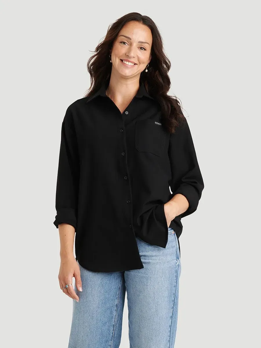 Chemise longue flowy très ample - Noir sold by Oraki product image thumbnail 3