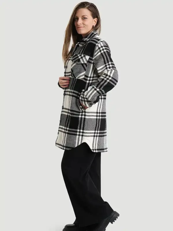 Veste doublée avec fermeture à boutons - Carreaux Urbain sold by Oraki