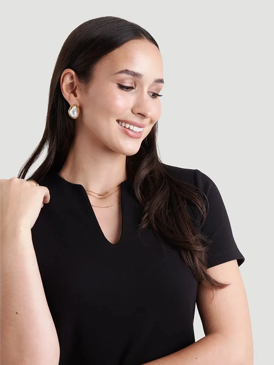 Robe t-shirt habillée col fendu - Noir sold by Oraki product image thumbnail 4