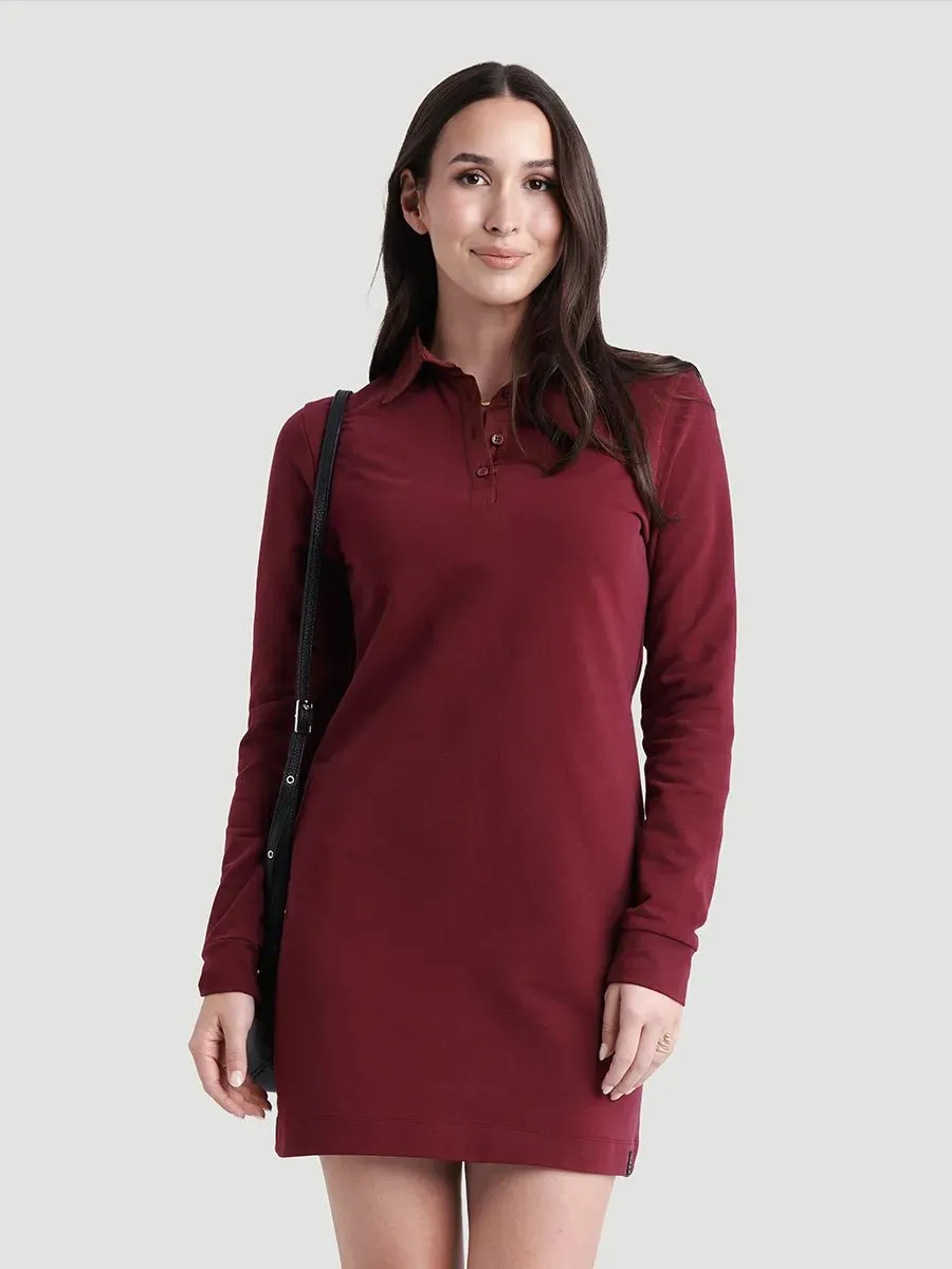 Robe col polo avec boutons French Terry Lite - Bordeaux feutré sold by Oraki product image thumbnail 2