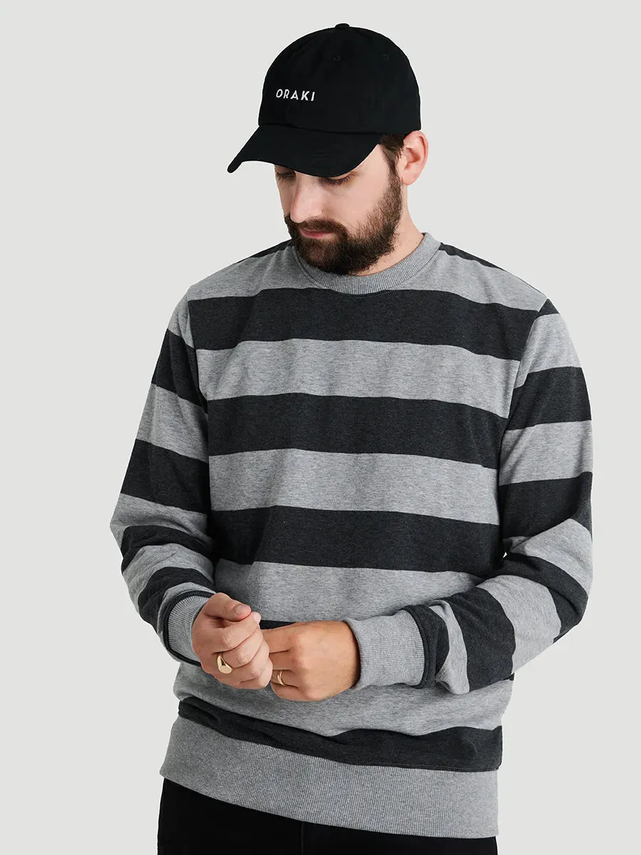 Chandail col rond French Terry Homme - Rayures grises chinées sold by Oraki product image thumbnail 3