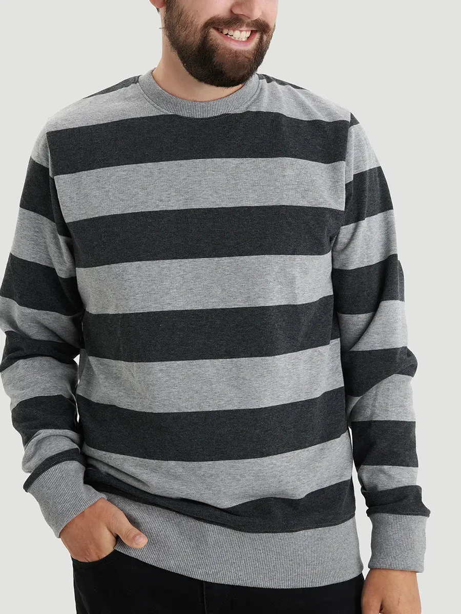 Chandail col rond French Terry Homme - Rayures grises chinées sold by Oraki product image thumbnail 2