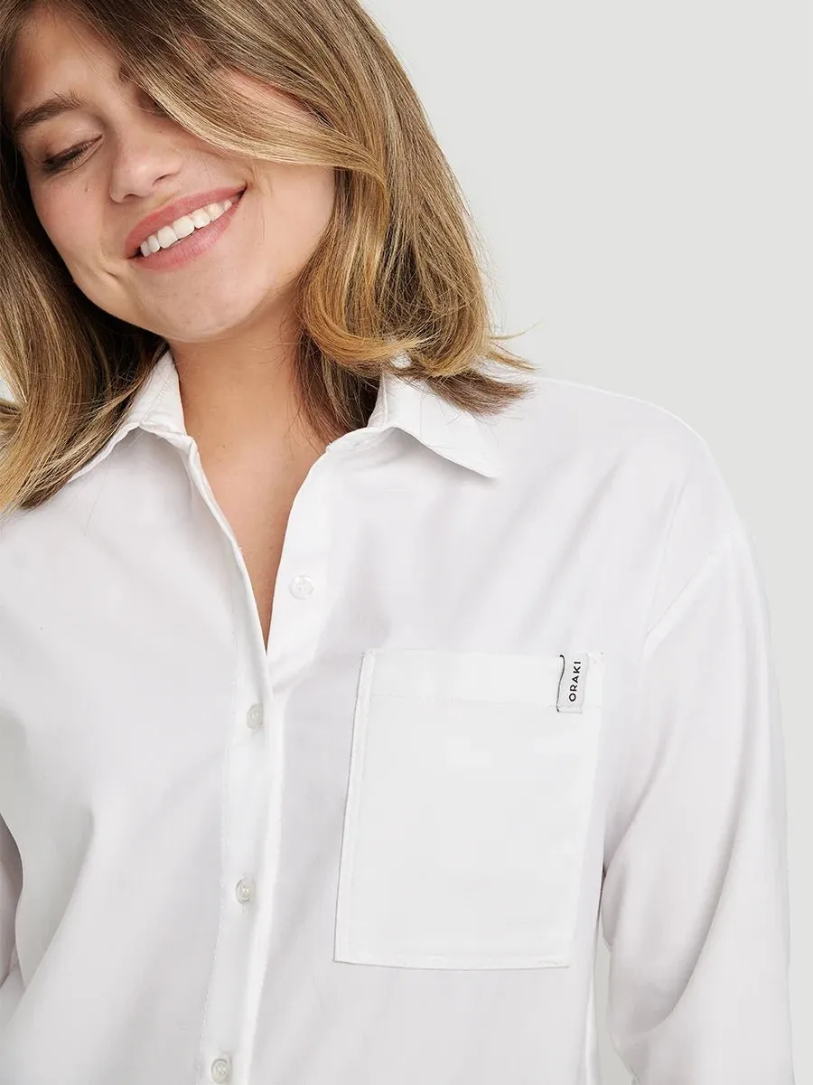 Chemise droite avec poche appliquée - Blanc sold by Oraki product image thumbnail 4