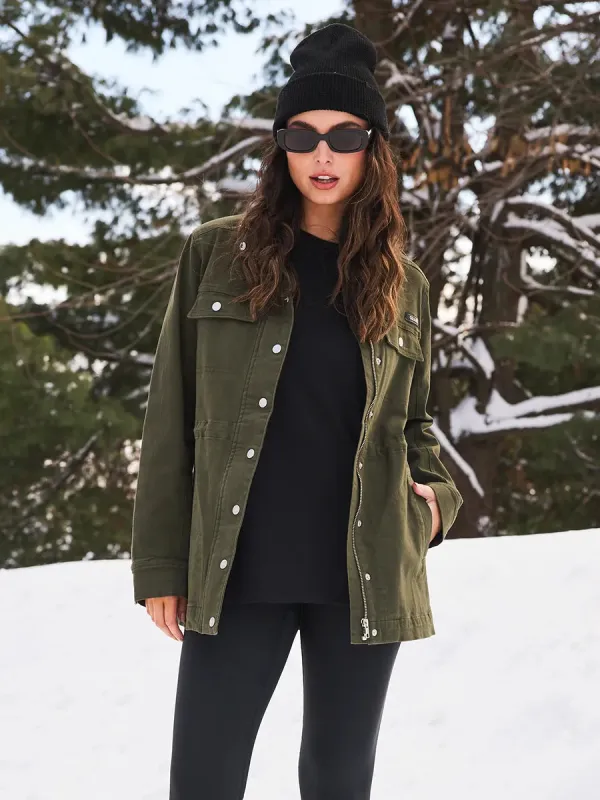 Veste style militaire en Twill Extensible - Olive Militaire made by Oraki