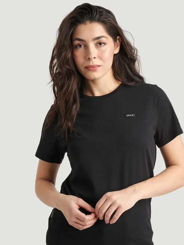 T-Shirt basic col rond Jersey Fluide - Noir made by Oraki