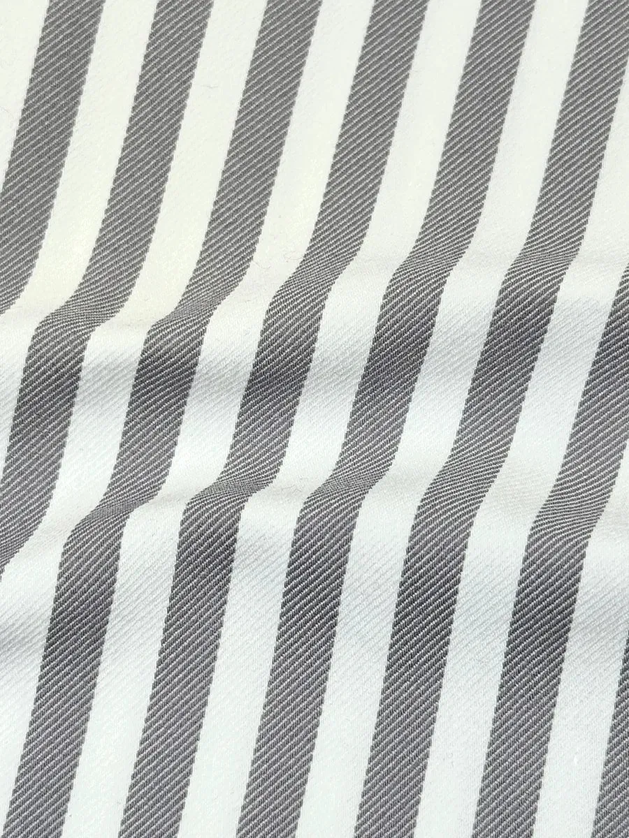 Chemise droite courte avec poche appliquée - Rayé gris-blanc sold by Oraki product image thumbnail 4