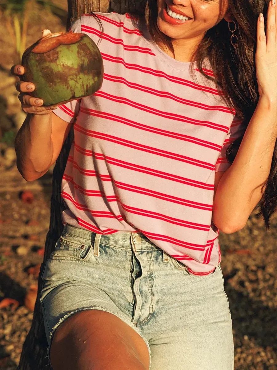 T-shirt Tout-aller SoftTouch - Rayures Happy sold by Oraki product image thumbnail 2