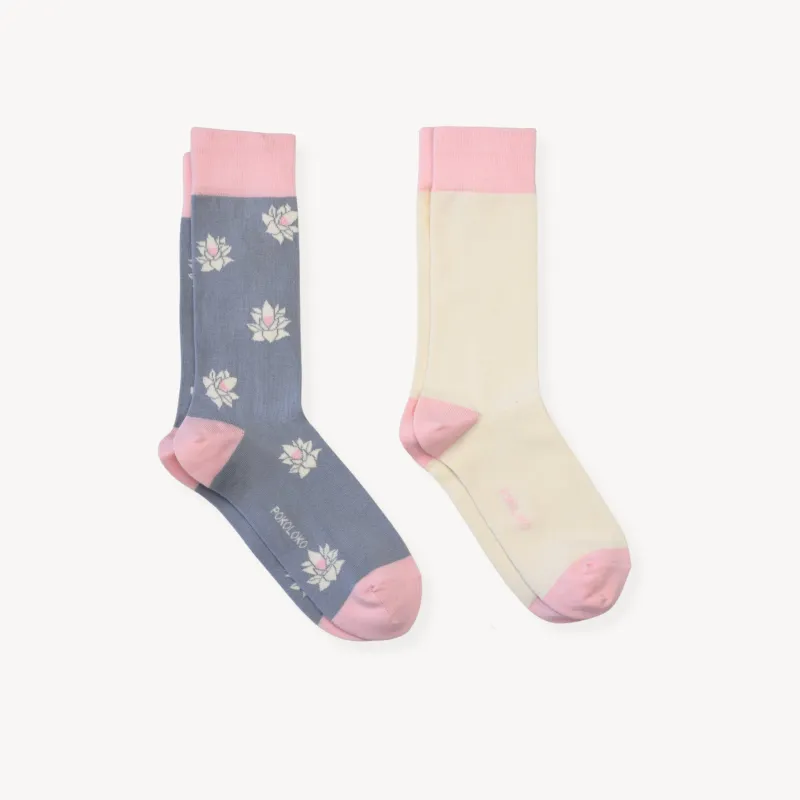 Lotus & Solid Pima Socks - Pack of 2 sold by POKOLOKO