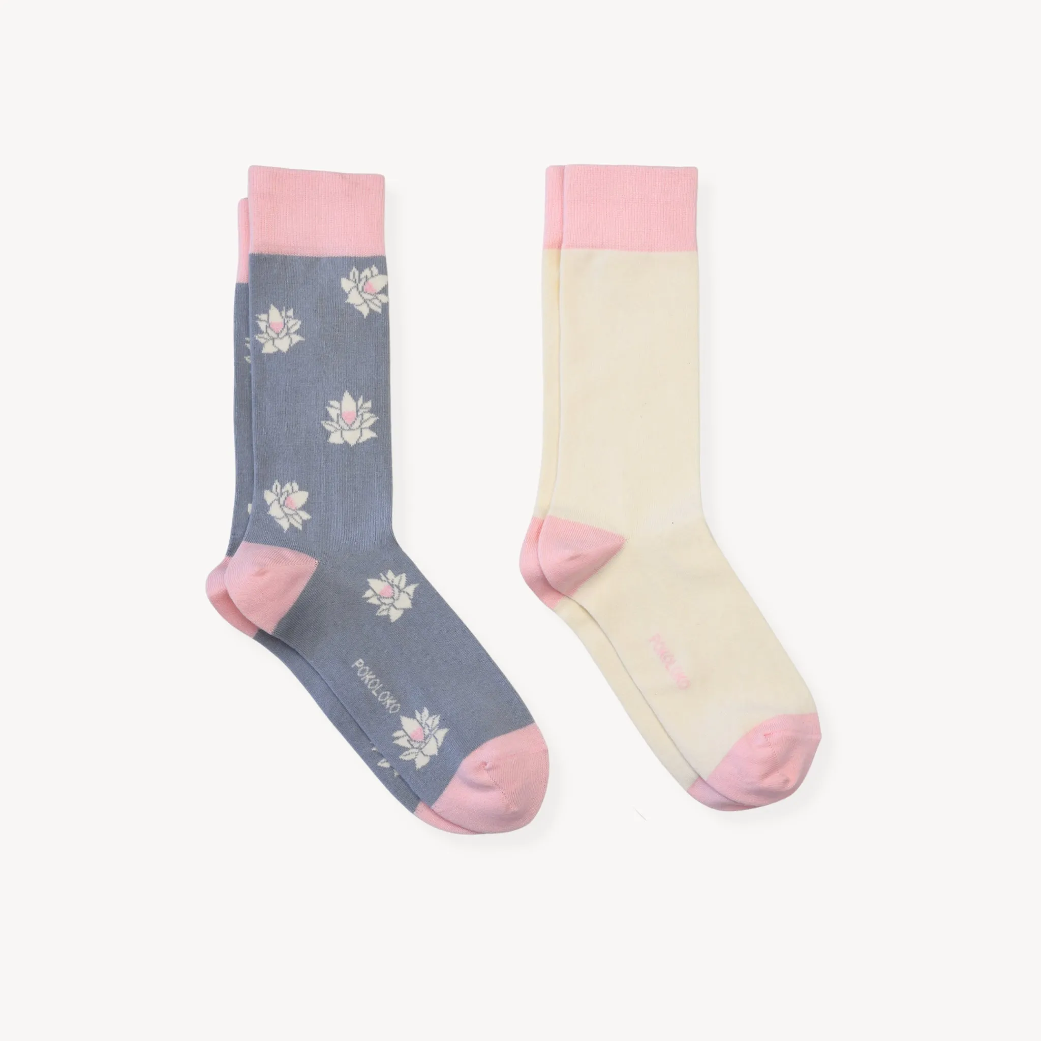 Lotus & Solid Pima Socks - Pack of 2 sold by POKOLOKO