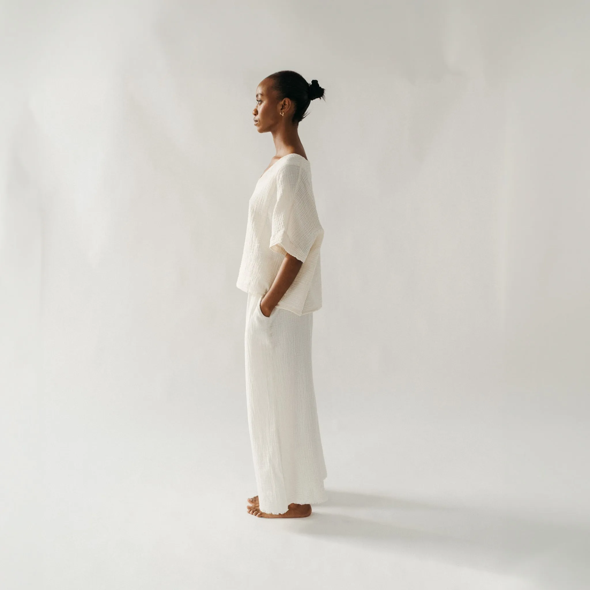 Crinkle V Neck Top sold by POKOLOKO product image thumbnail 5