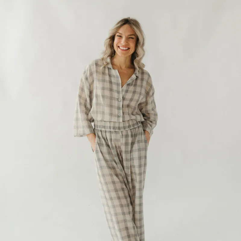 Plaid Shirt Blouse with Buttons sold by POKOLOKO