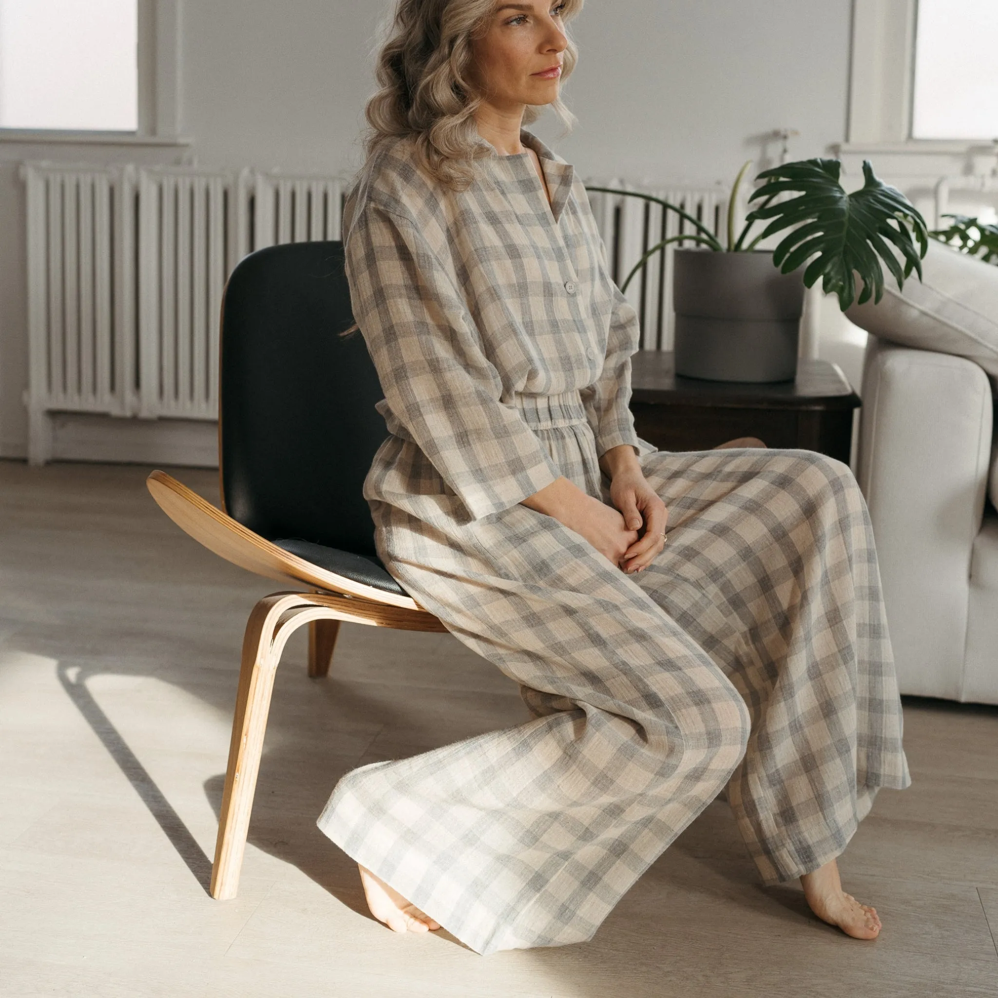 Plaid Shirt Blouse with Buttons sold by POKOLOKO product image thumbnail 2