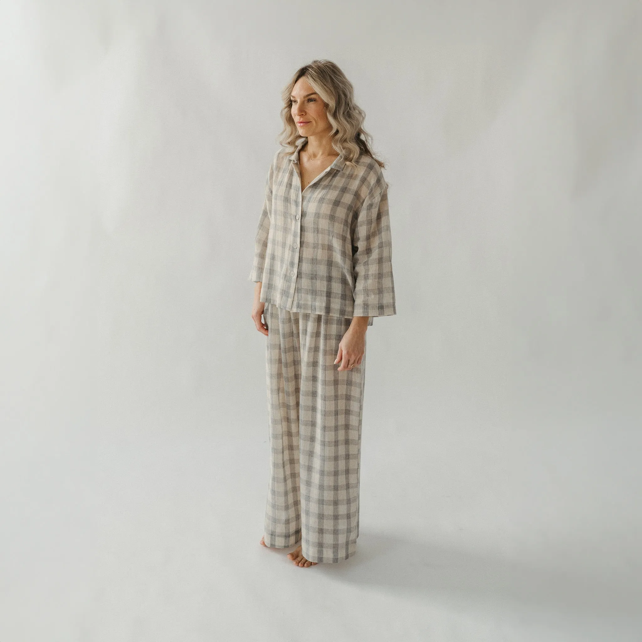 Plaid Shirt Blouse with Buttons sold by POKOLOKO product image thumbnail 4