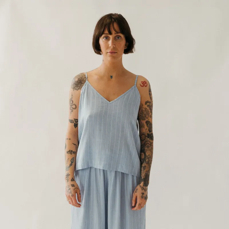 Blue Blend Strappy Top sold by POKOLOKO