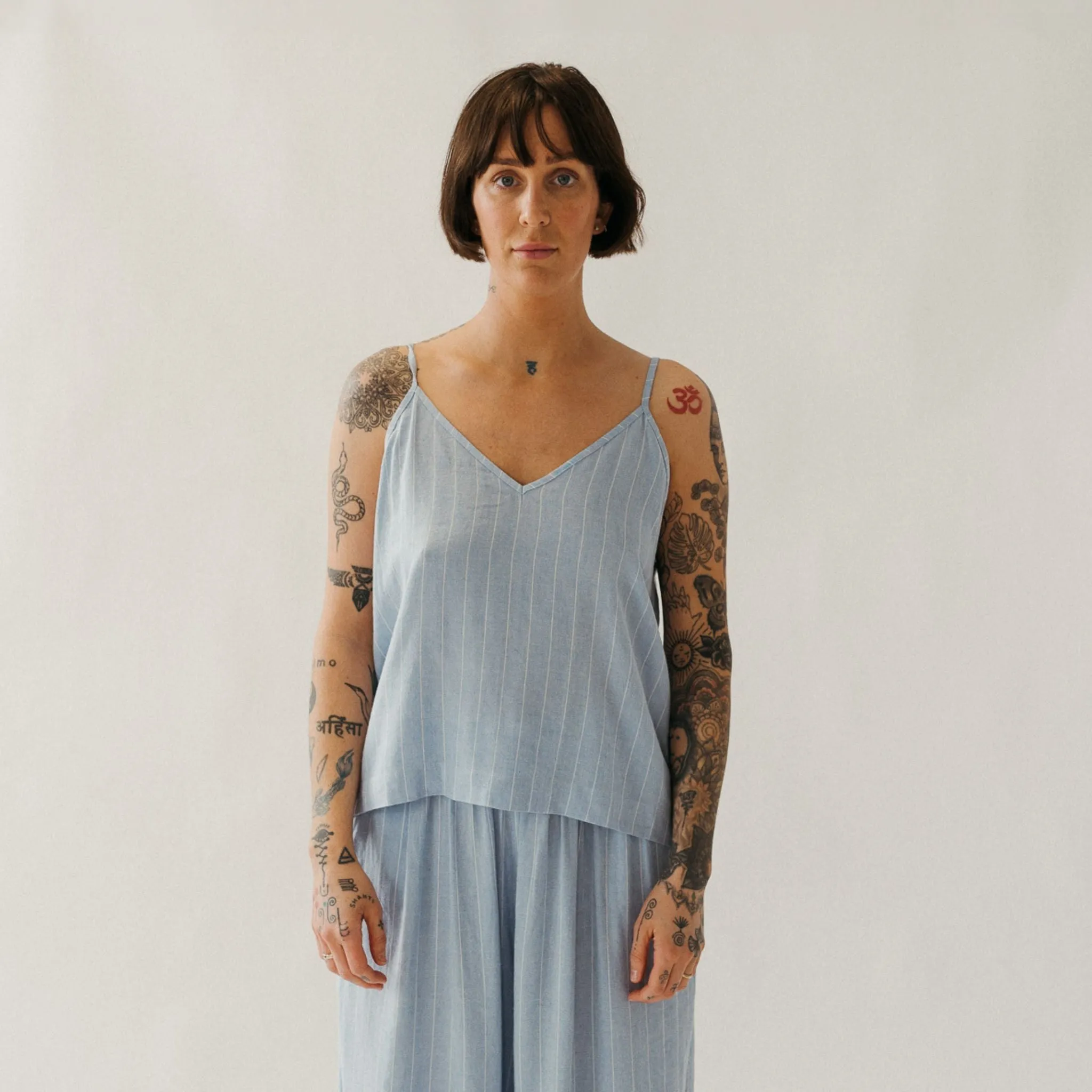 Blue Blend Strappy Top sold by POKOLOKO