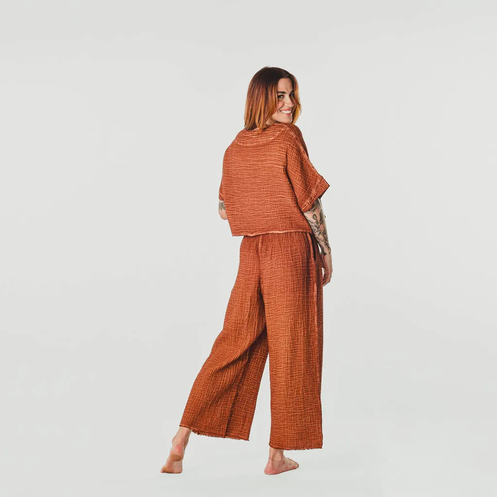 Crinkle Crop Top - Terracotta sold by POKOLOKO product image thumbnail 4