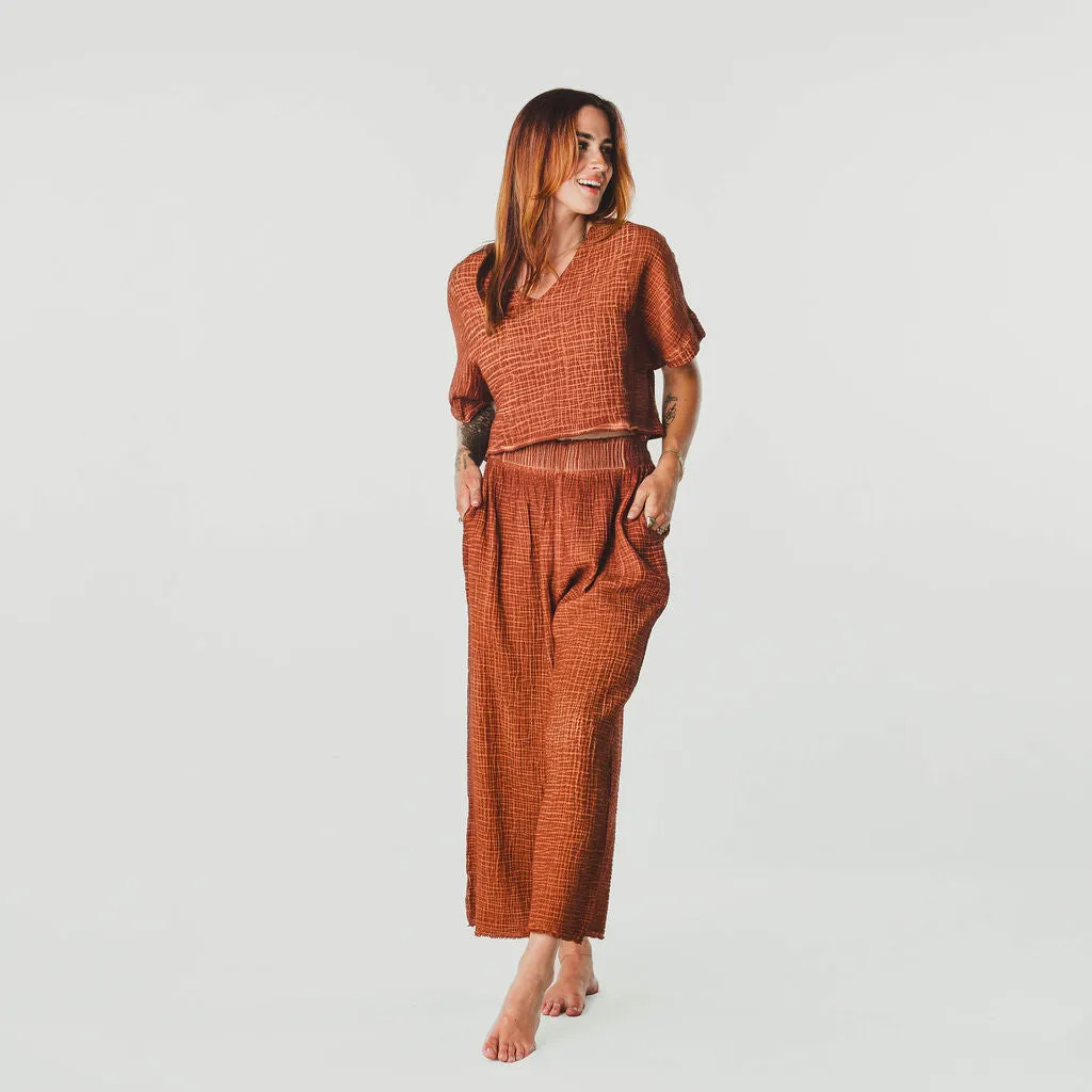Crinkle Crop Top - Terracotta sold by POKOLOKO product image thumbnail 3