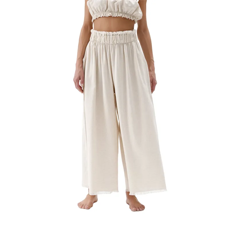 Linen-Cotton Palazzo Pants sold by POKOLOKO