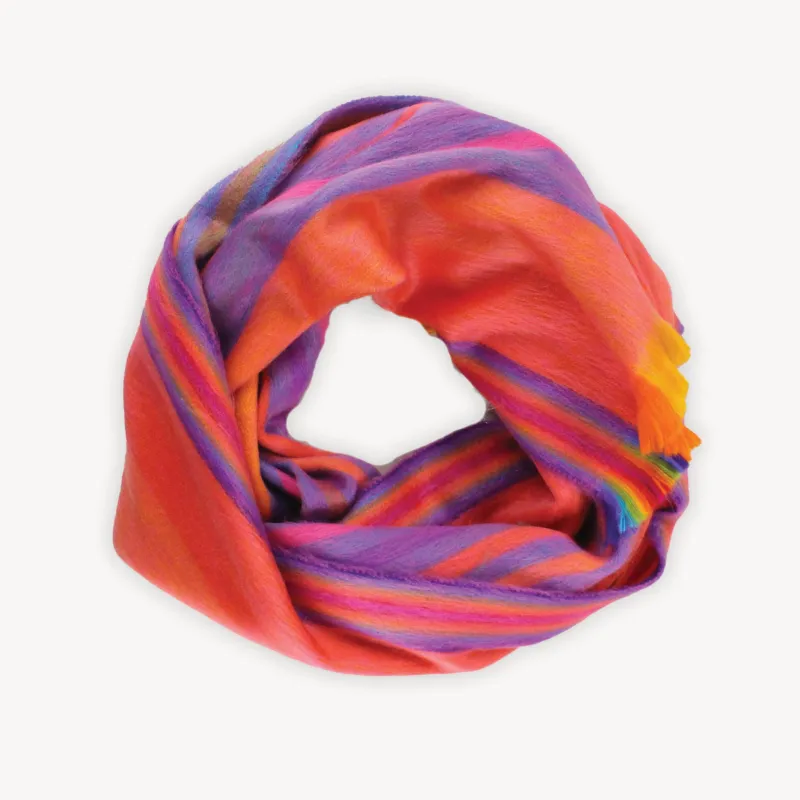Alpaca Seamless Multi Stripe Scarf sold by POKOLOKO