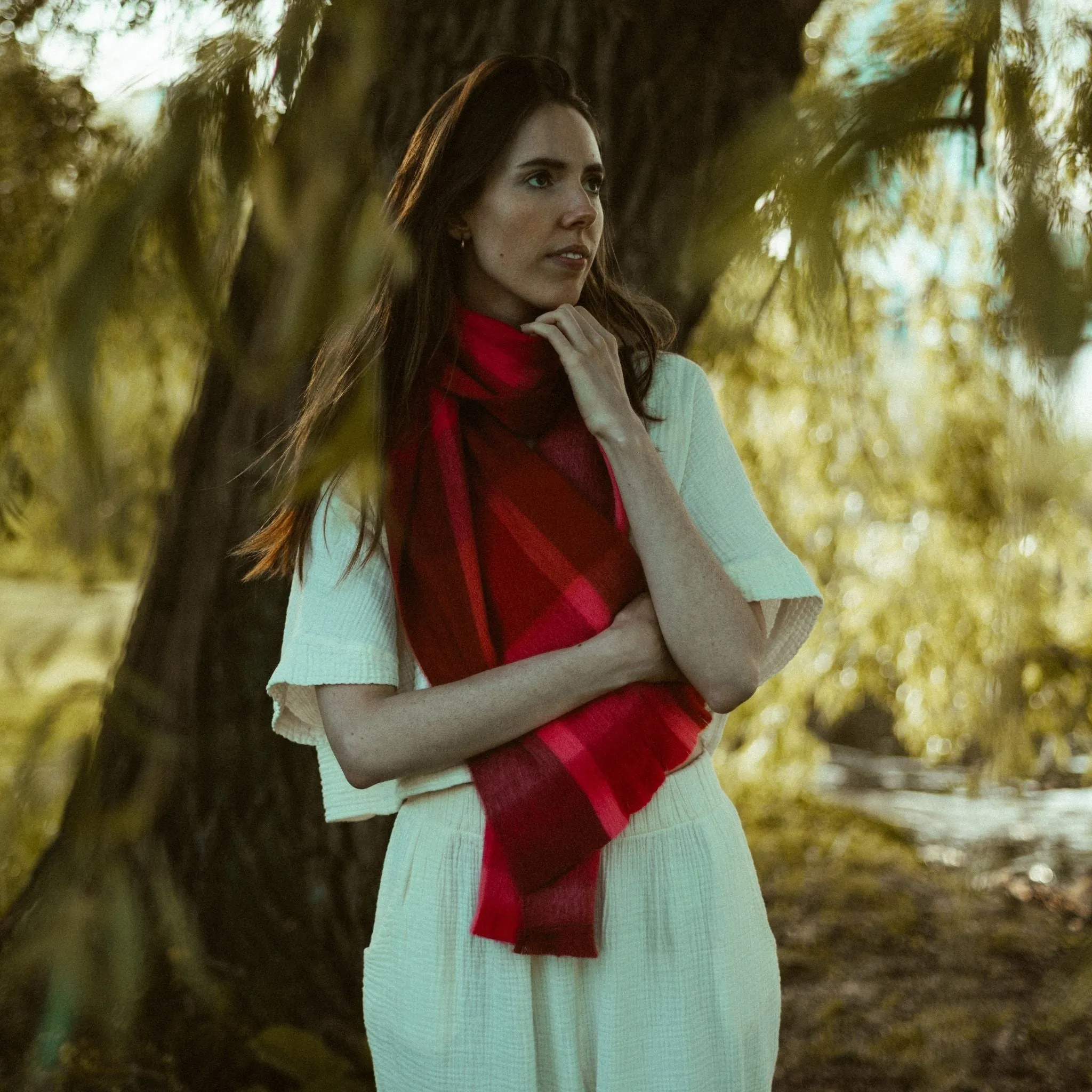 Alpaca Seamless Plaid Scarf sold by POKOLOKO product image thumbnail 5