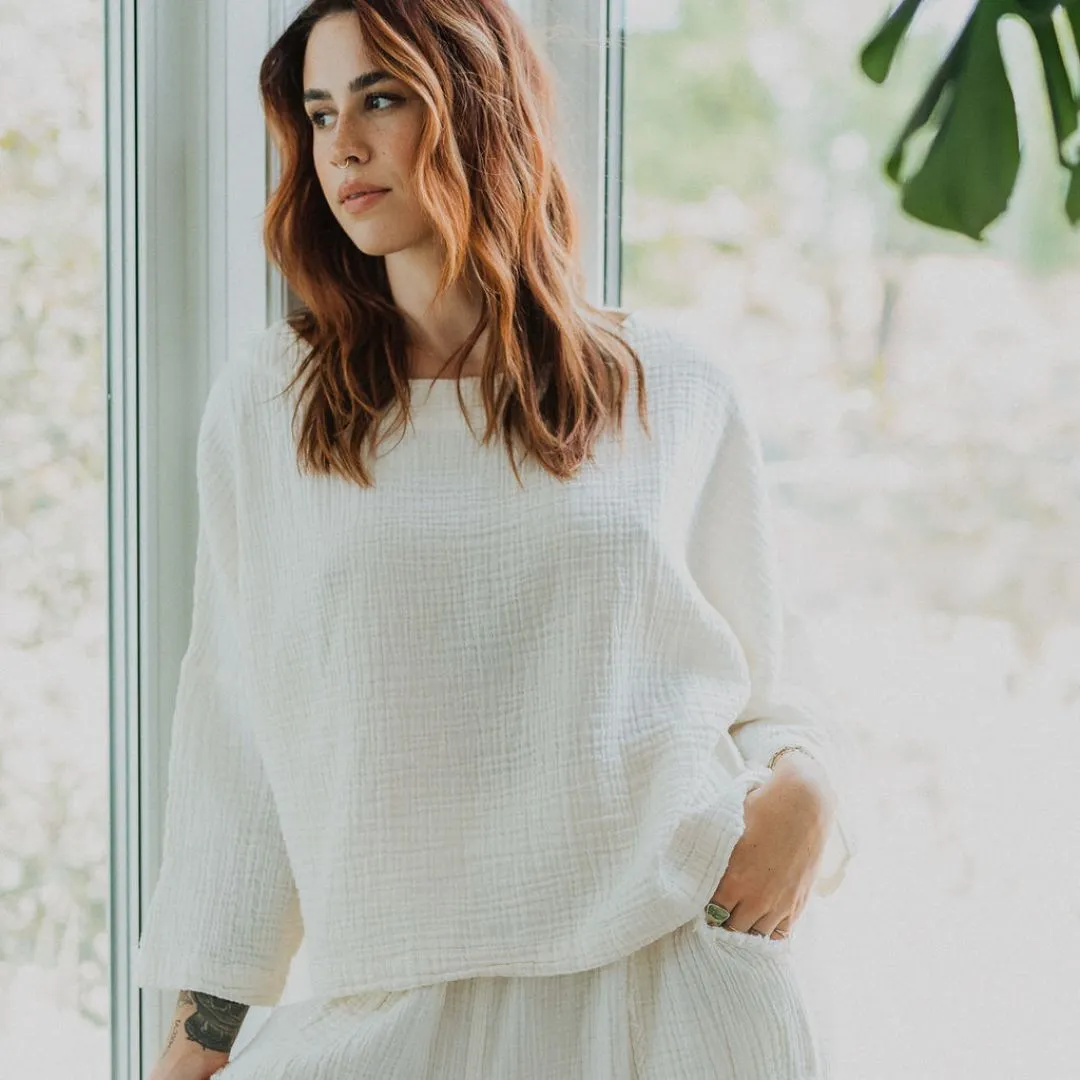 Crinkle Long Sleeve Boat Top sold by POKOLOKO product image thumbnail 2