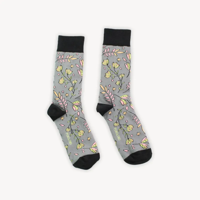 Night Floral Pima Socks sold by POKOLOKO
