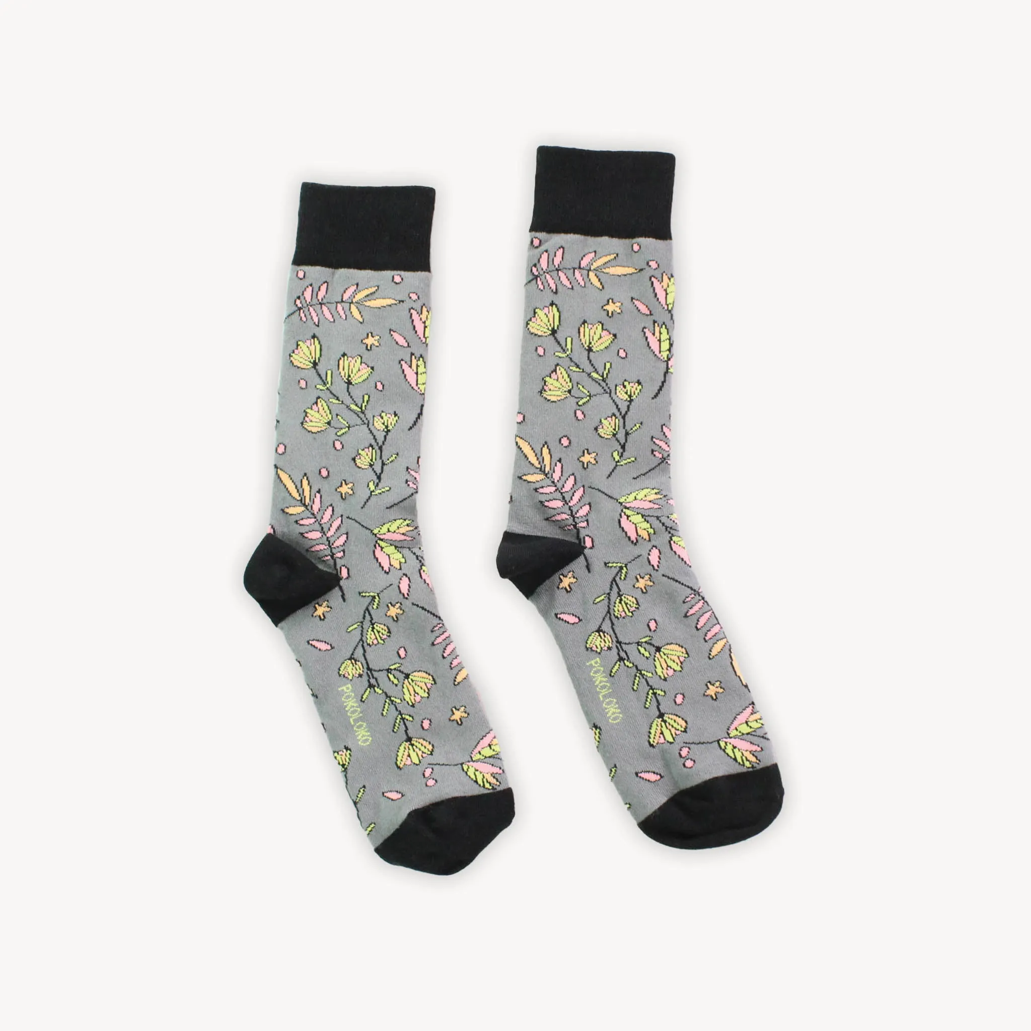 Night Floral Pima Socks sold by POKOLOKO