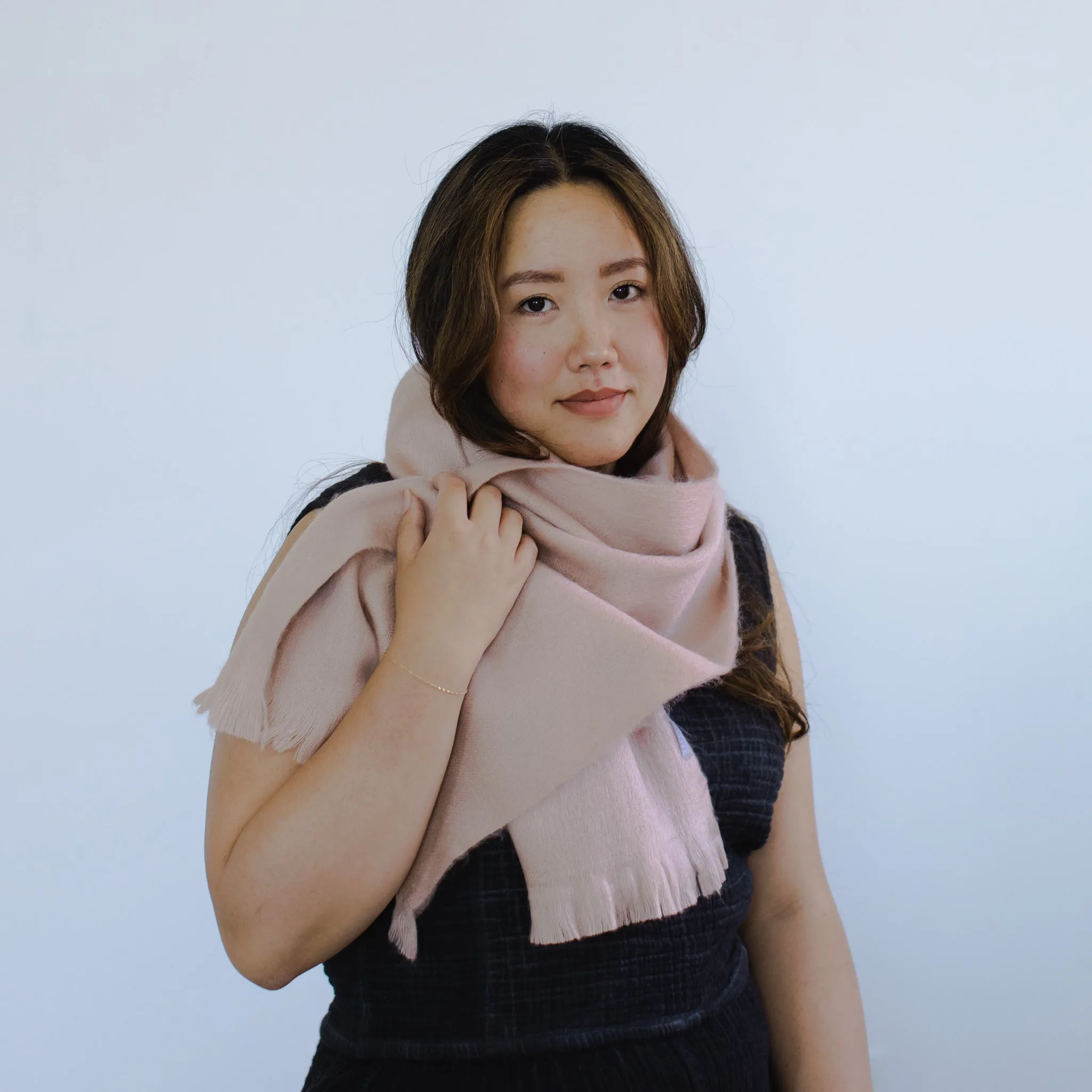 Solid Alpaca Seamless Scarf sold by POKOLOKO product image thumbnail 3