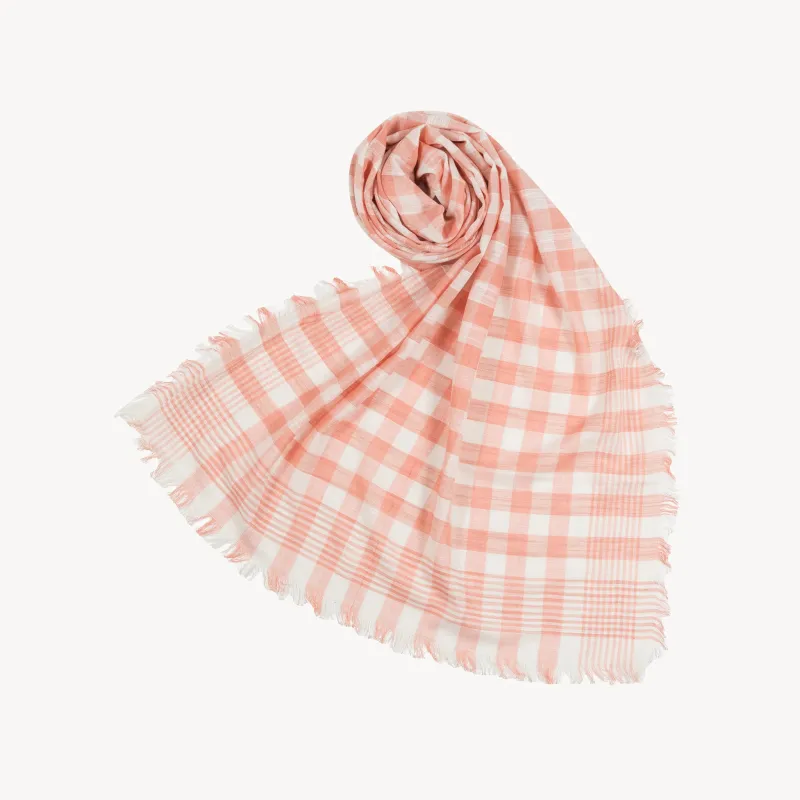 Peach Check Scarf sold by POKOLOKO
