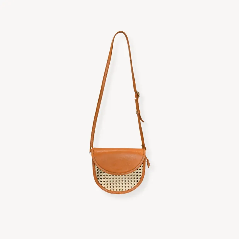 Half Moon Leather Bag with Cane Accent sold by POKOLOKO