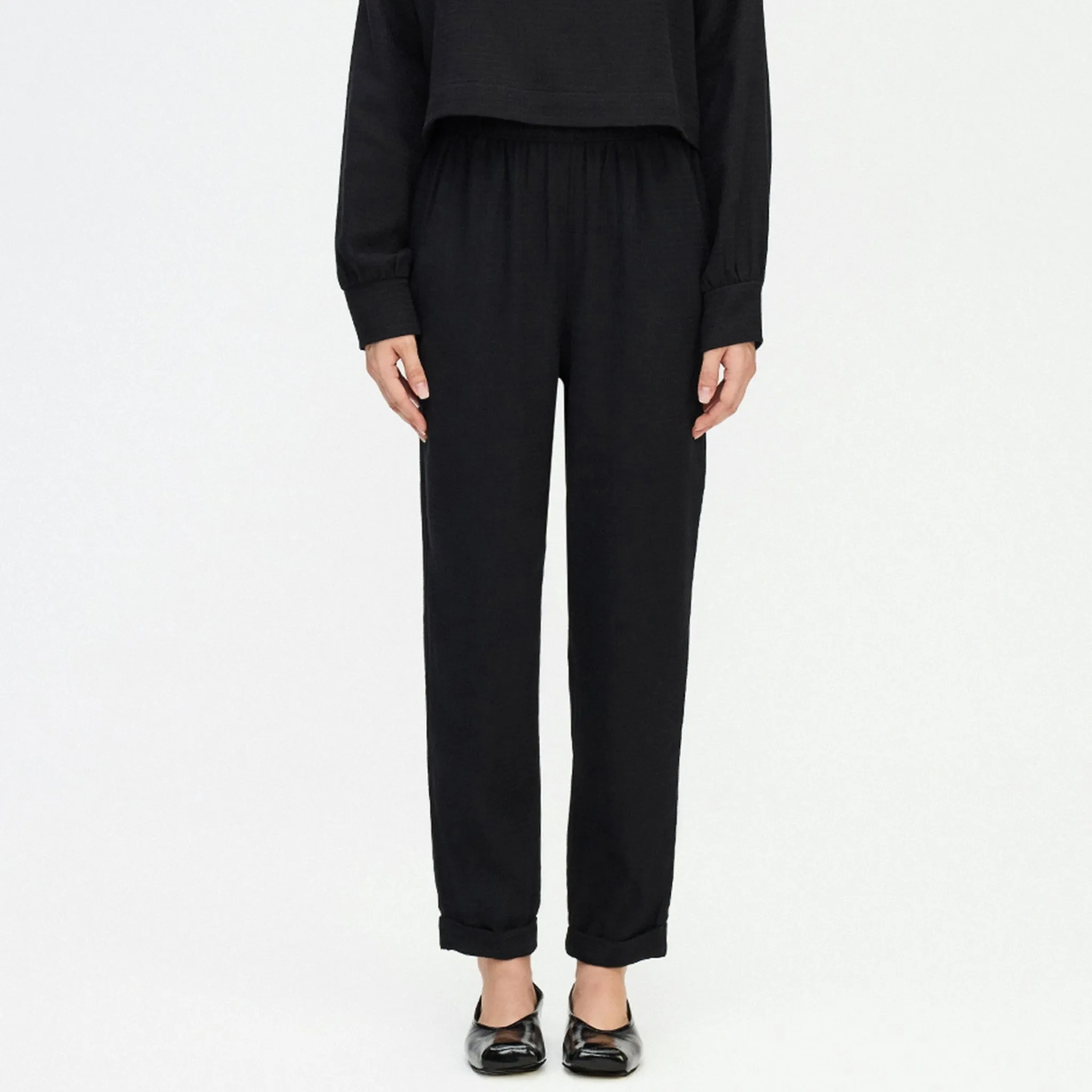 Flat Black Slouchy Pants sold by POKOLOKO product image thumbnail 4