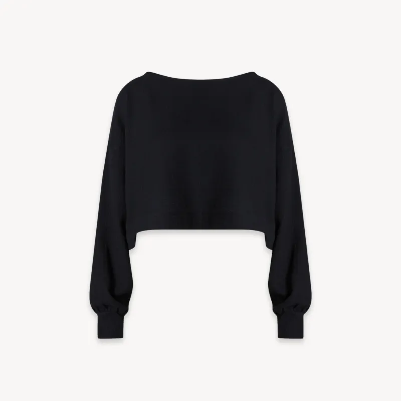 Flat Black Crop Blouse sold by POKOLOKO