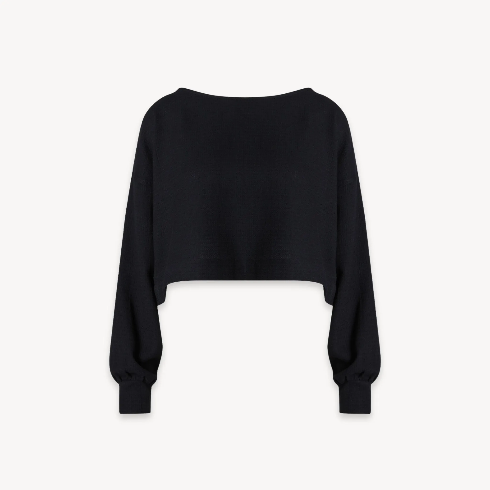 Flat Black Crop Blouse sold by POKOLOKO