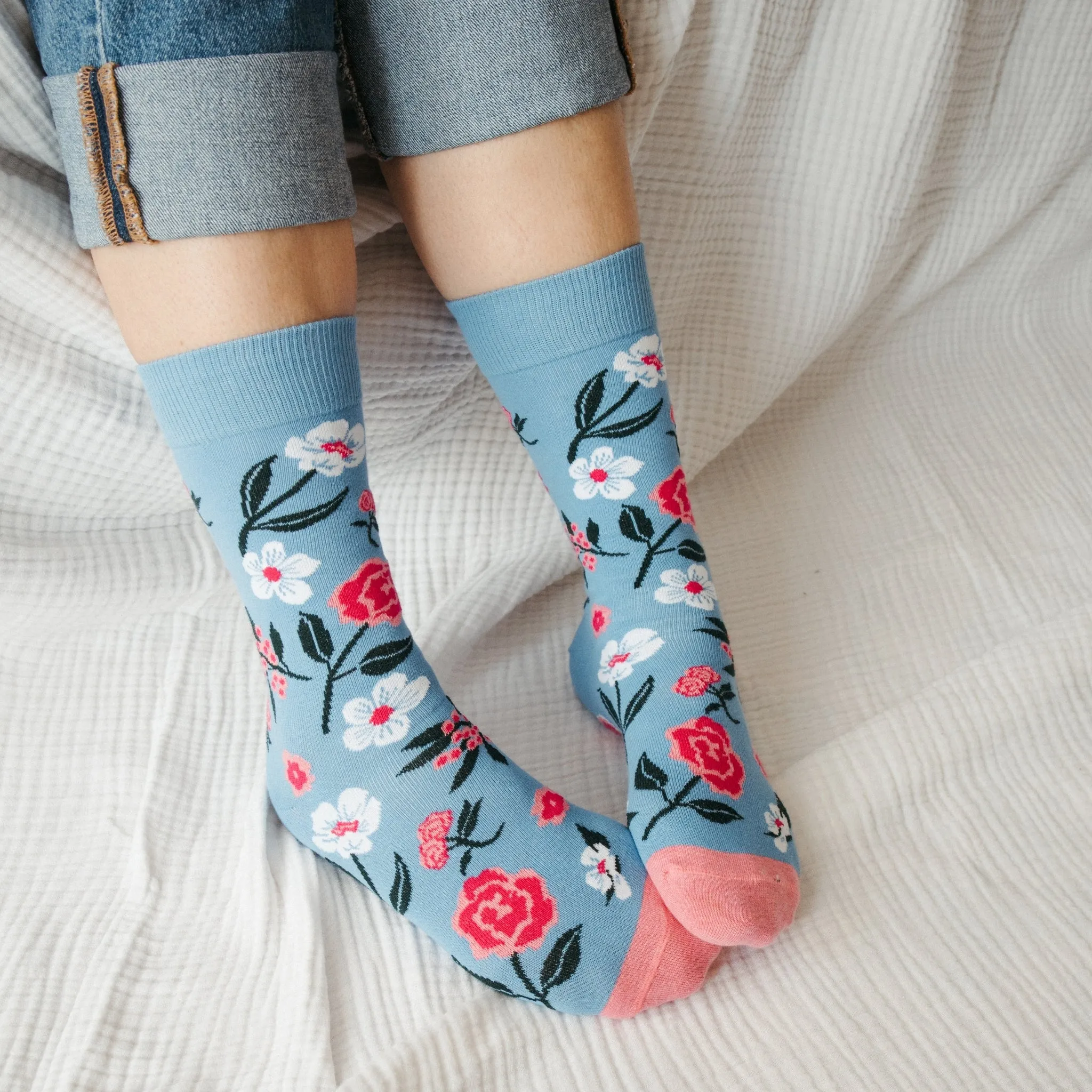 Vintage Floral Pima Socks - Pack of 2 sold by POKOLOKO product image thumbnail 4