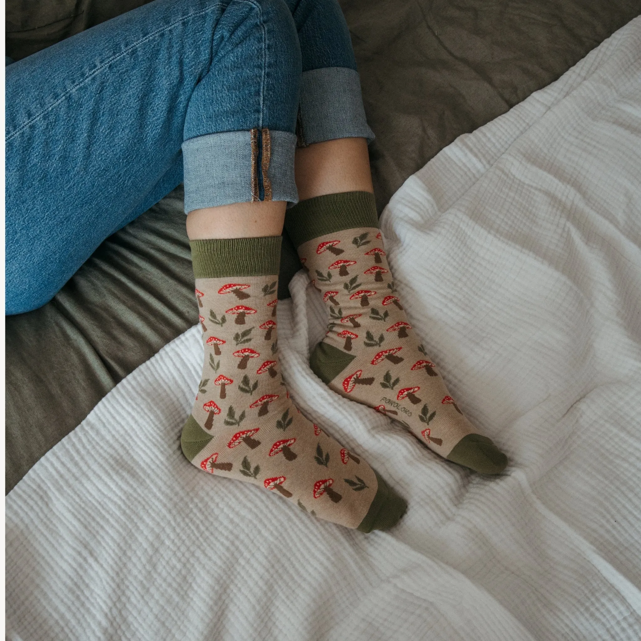 Mushroom Meadow Pima Socks - Pack of 2 sold by POKOLOKO product image thumbnail 4