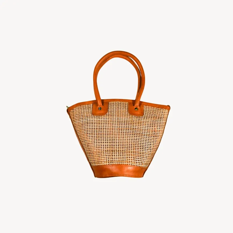 Mata Handled Crossbody Leather Bag with Cane Accent made by POKOLOKO