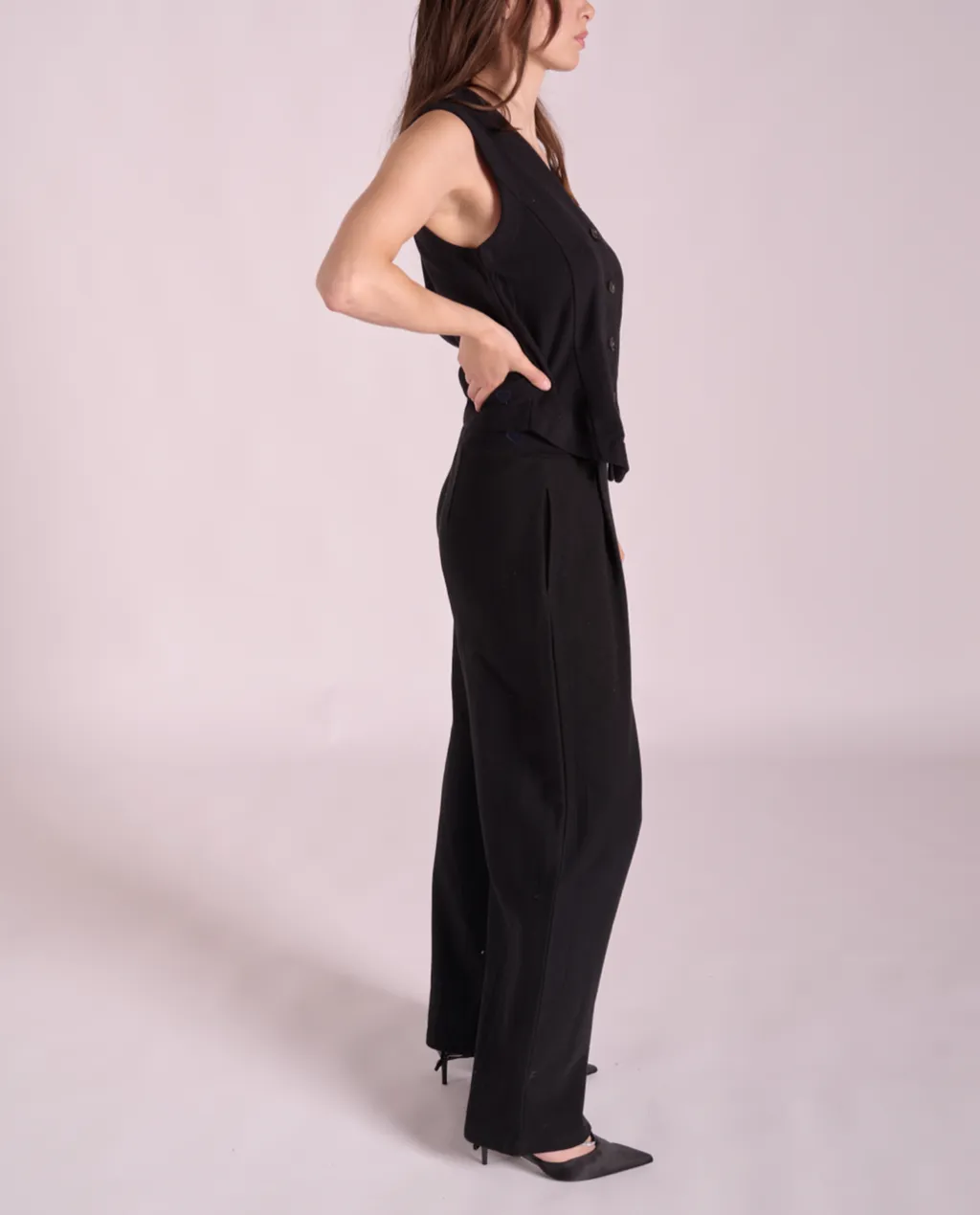 Basma pleated wide-leg pants sold by preloved product image thumbnail 3