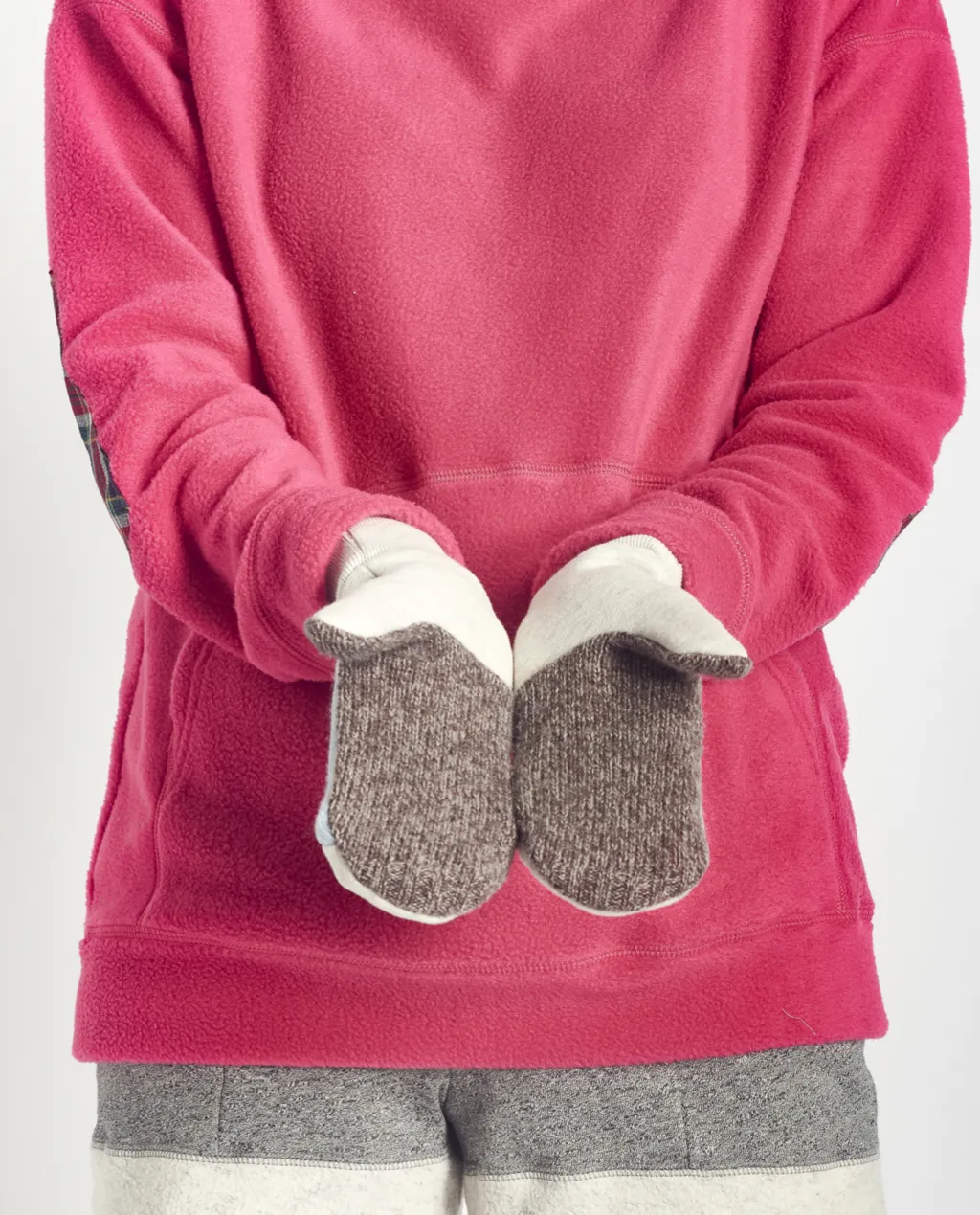 Skye Mitts in Eggshell Mix with Upcycled Wool sold by preloved product image thumbnail 4