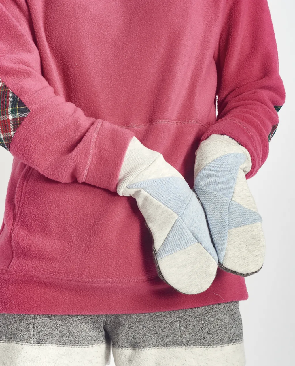 Skye Mitts in Eggshell Mix with Upcycled Wool sold by preloved product image thumbnail 3