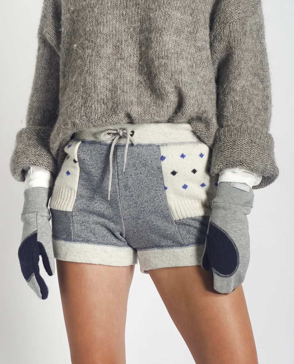 Ariel Mitts in Grey Mix with Upcycled Wool sold by preloved product image thumbnail 3