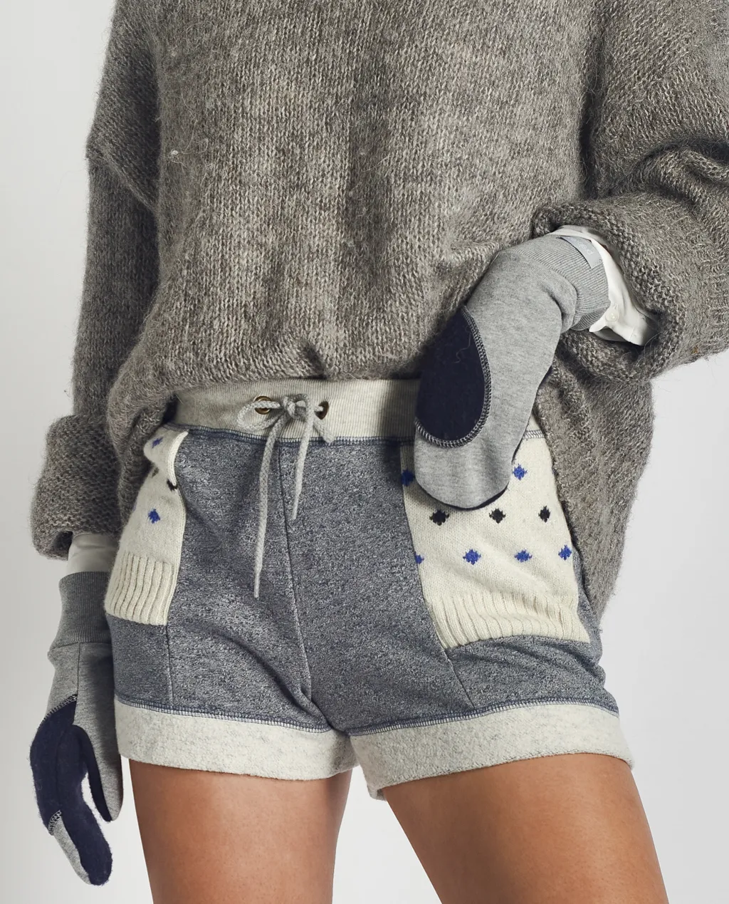 Ariel Mitts in Grey Mix with Upcycled Wool sold by preloved product image thumbnail 2