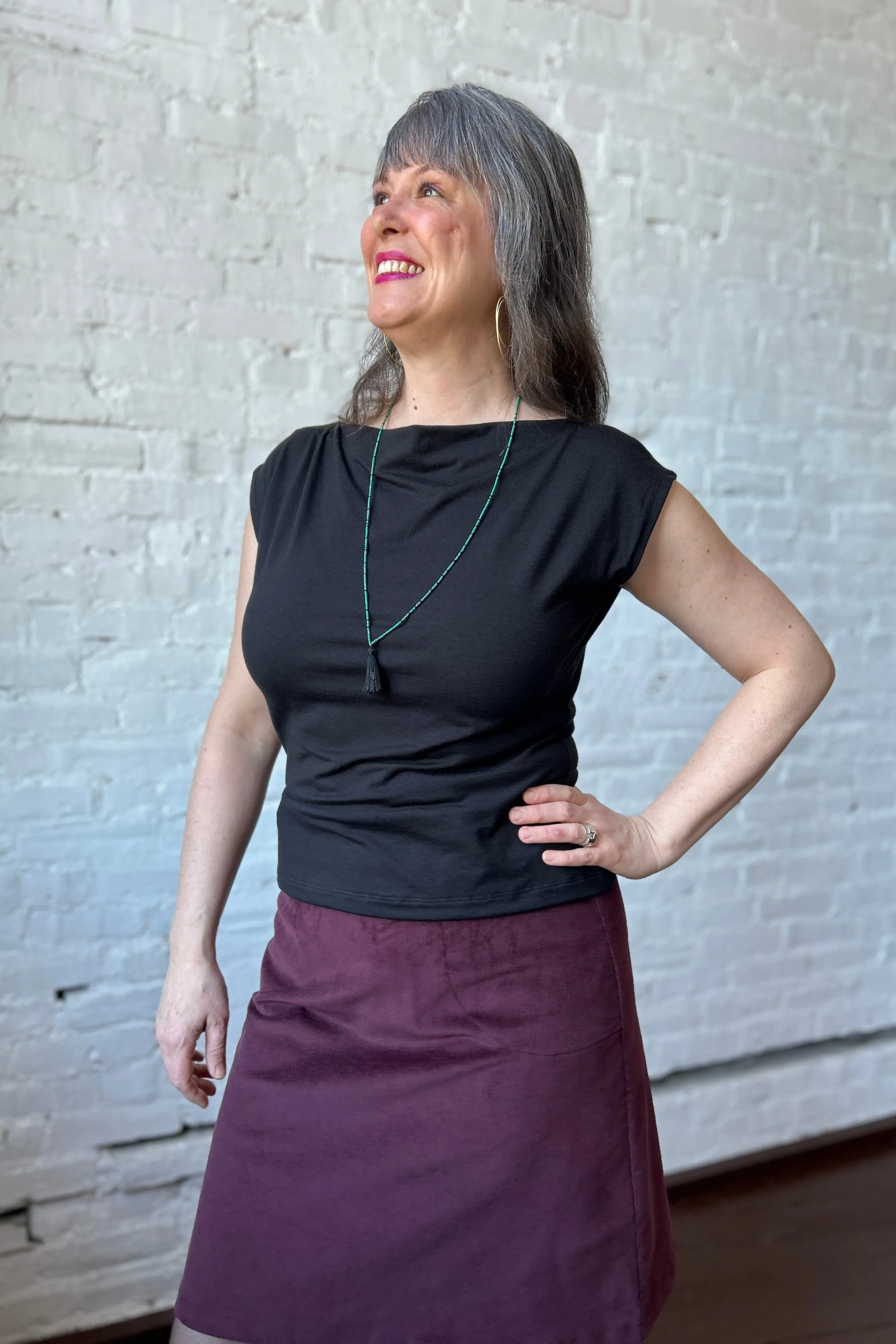 Olympia Top - Black Unprinted sold by Smoking Lily