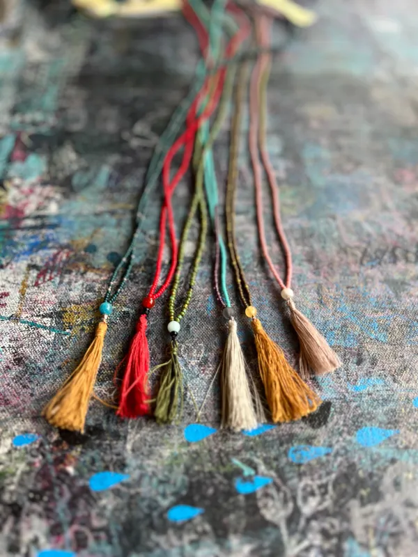 Lark - Beaded Tassel Necklace made by Smoking Lily
