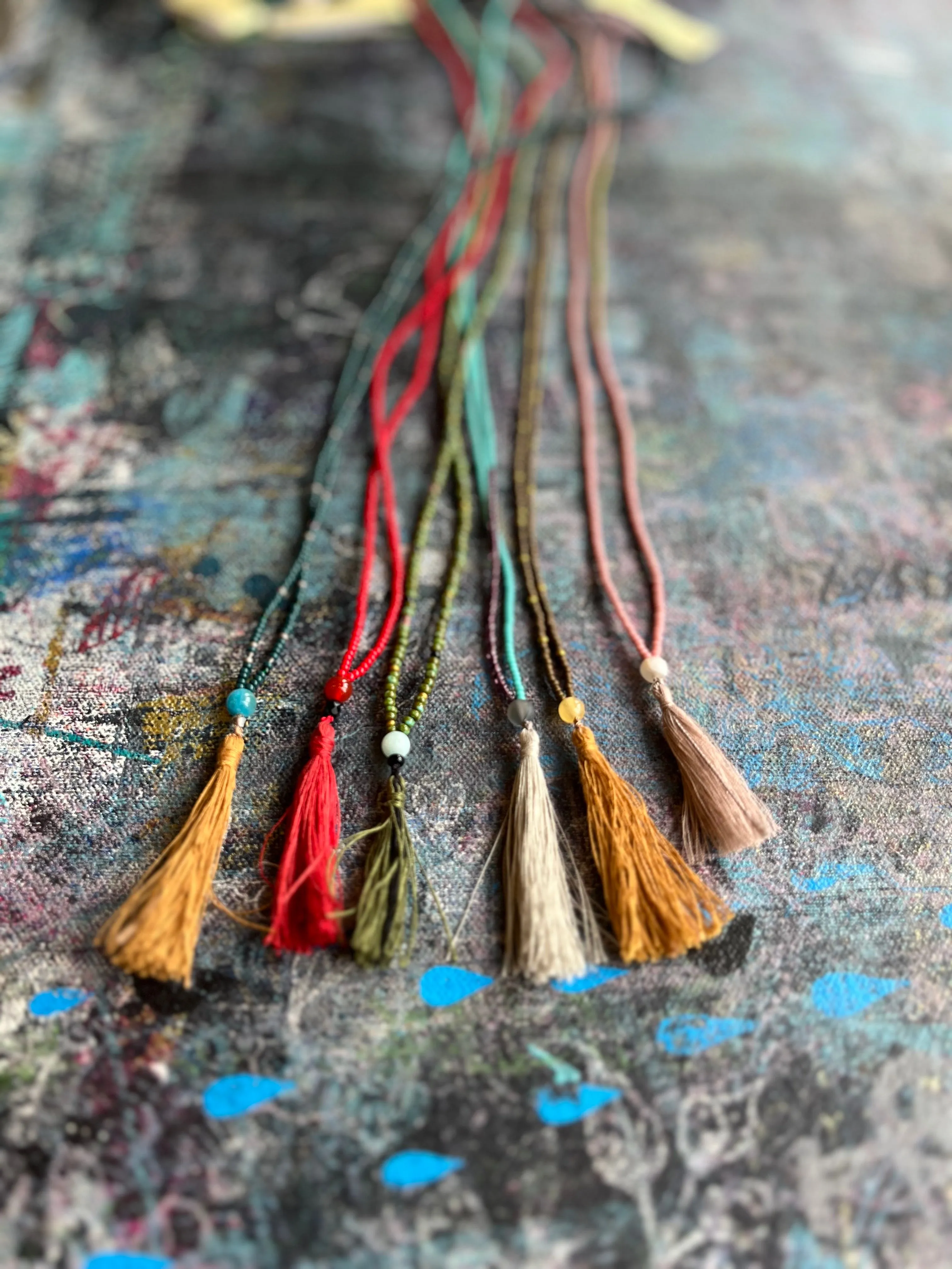 Lark - Beaded Tassel Necklace sold by Smoking Lily