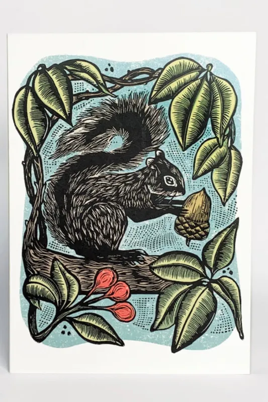 Hawk and Rose Press - The Prize Linocut Card made by Smoking Lily