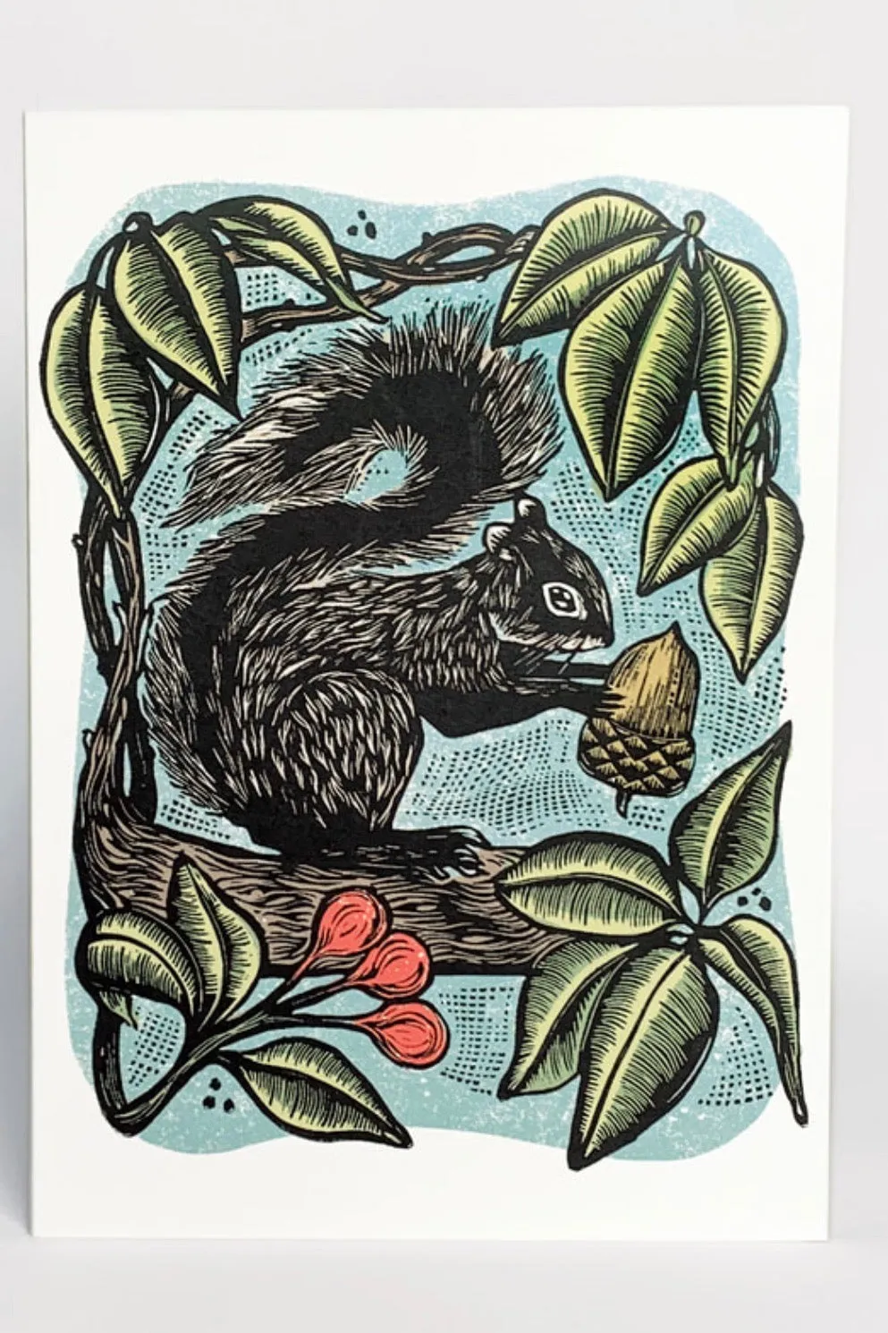 Hawk and Rose Press - The Prize Linocut Card sold by Smoking Lily