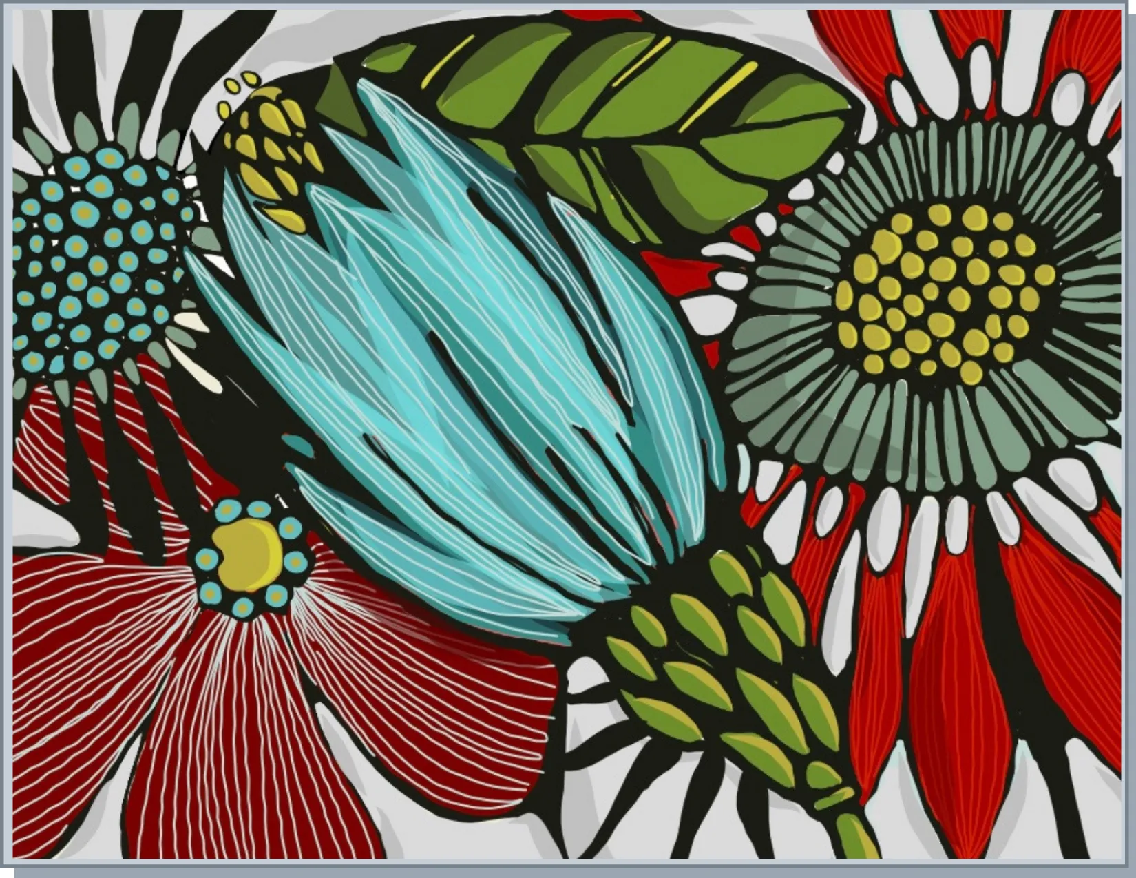 Newfolk&Cabin Big Bright Floral - Greeting Card sold by Smoking Lily