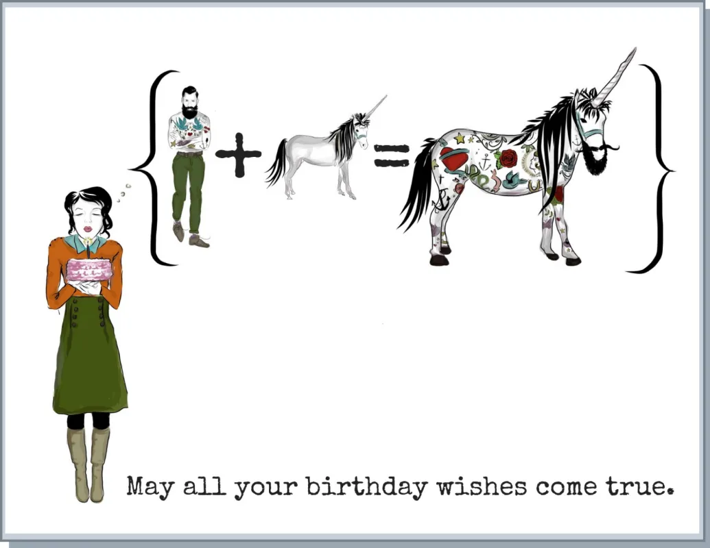 Newfolk&Cabin Hipster Unicorn - Greeting Card made by Smoking Lily
