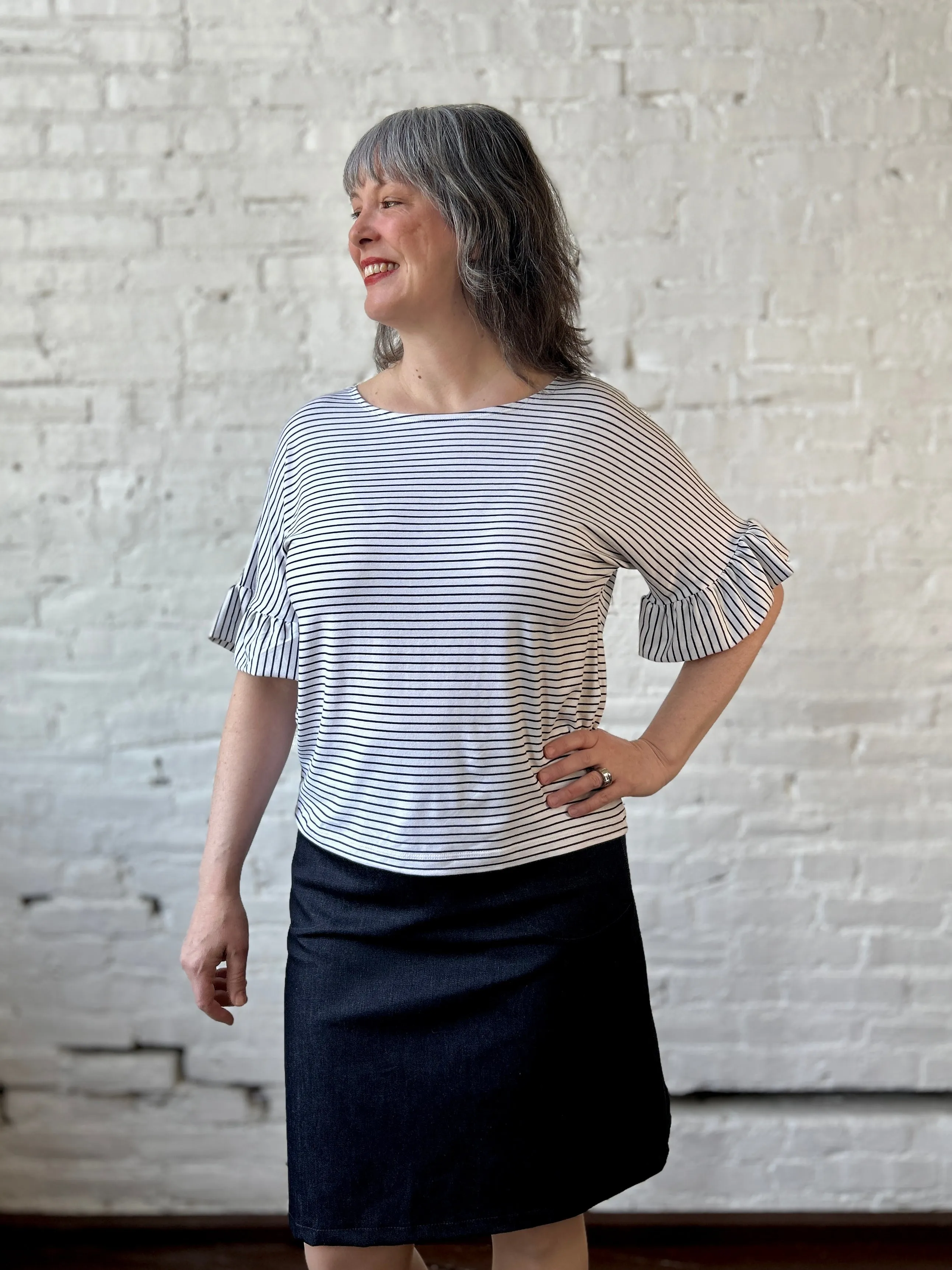 Ruffle Tee - Stripes sold by Smoking Lily product image thumbnail 3